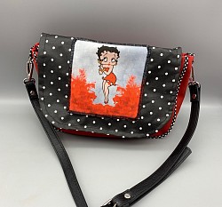 Petit sac en suédine et tissu enduit