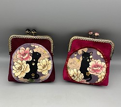 Petits portes monnaies en suédine et coton japonais / doublés