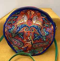 Sac rond en velours avec une petite poche à l’intérieur (collection INDIA)