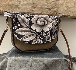 Sac bandoulière en suédine et velours lisse