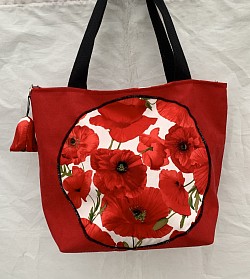 Sac cabas en suedine avec une application en coton