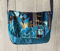 Sac bandoulière en suedine et coton japonais