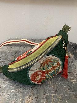 Sac banane envv né suedine et coton japonais à porter en bandoulière